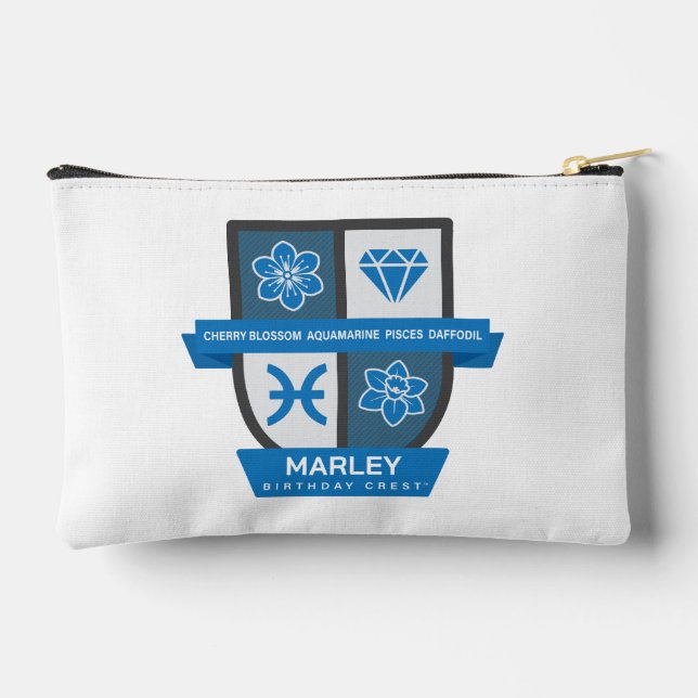 Bolsito Accesorio Pequeño Pisces Birthday Crest™ for March 1-20 (Reverso )