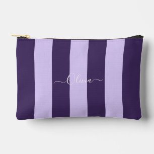 Bolsito Accesorio Pequeño PixDezines Monograma Cabana Raya Ciruela Lila