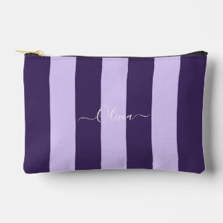 Bolsito Accesorio Pequeño PixDezines Monograma Cabana Raya Ciruela Lila