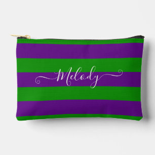 Bolsito Accesorio Pequeño PixDezines Monograma Extraíble/DIY Morado Verde