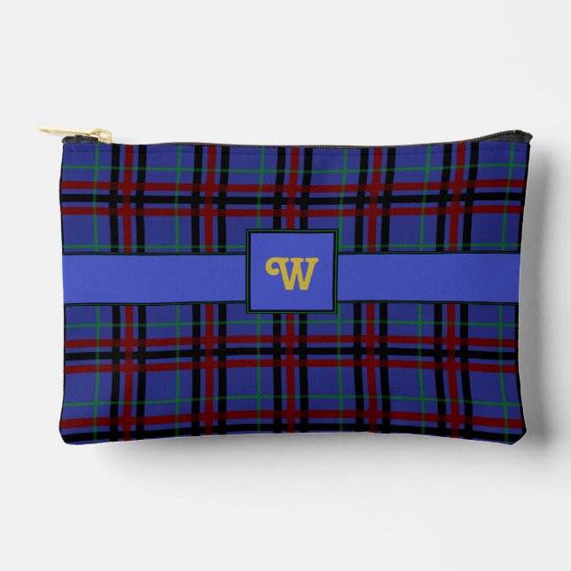 Bolsito Accesorio Pequeño Plaid de tonos joya (Anverso)