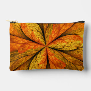 Bolsito Accesorio Pequeño Planta de otoño, hoja de arte fractal abstracta mo