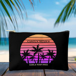 Bolsito Accesorio Pequeño Playa Personalizado de Palmeras Negras Tropicales<br><div class="desc">Bolsa cosmética Guay rosa caliente y palmera negra para un viaje de chicas a una isla tropical. Delante de una puesta de sol en la playa rosa de bonito hay bonitas palmeras. Bolsa accesoria personalizado perfecta para su viaje de crucero o verano al mar.</div>