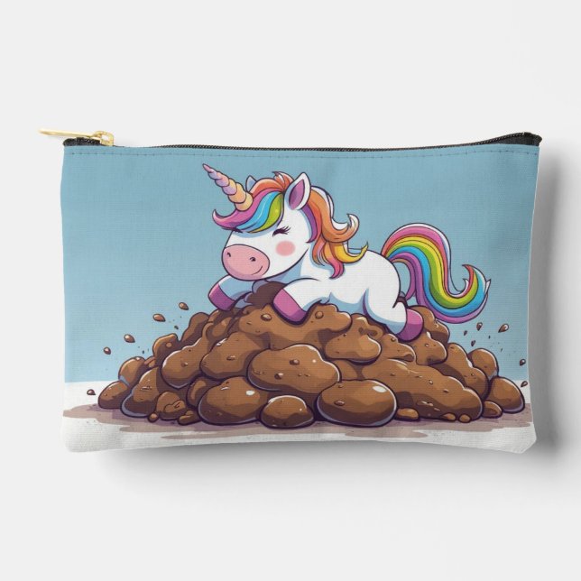 Bolsito Accesorio Pequeño Pochette Licorne Caca Arc-en-ciel  (Anverso)