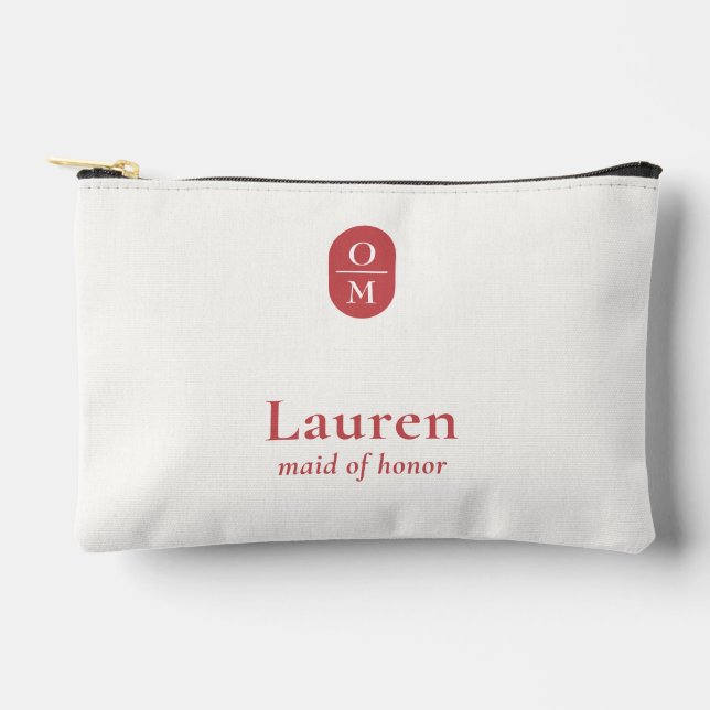 Bolsito Accesorio Pequeño Pomegranate | Wedding Monogram Bridesmaid Gift  (Anverso)