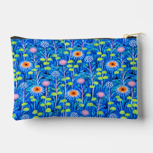 Bolsito Accesorio Pequeño Prado de flores silvestres de fantasía azul