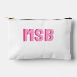 Bolsito Accesorio Pequeño Preppy Rosa Sombra Bloque Monograma, Personalizado