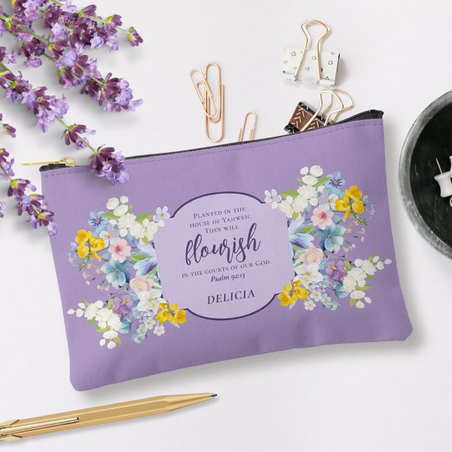 Bolsito Accesorio Pequeño Primavera acuarela Biblia floral Verso personaliza (Subido por el creador)