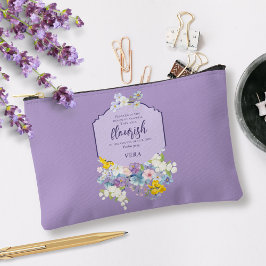 Bolsito Accesorio Pequeño Primavera acuarela Biblia floral Verso personaliza