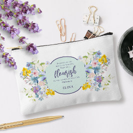 Bolsito Accesorio Pequeño Primavera acuarela Biblia floral Verso personaliza