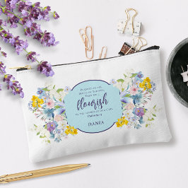 Bolsito Accesorio Pequeño Primavera acuarela Biblia floral Verso personaliza