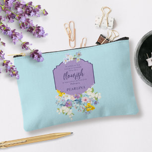 Bolsito Accesorio Pequeño Primavera acuarela Floral Biblia Verse Personaliza