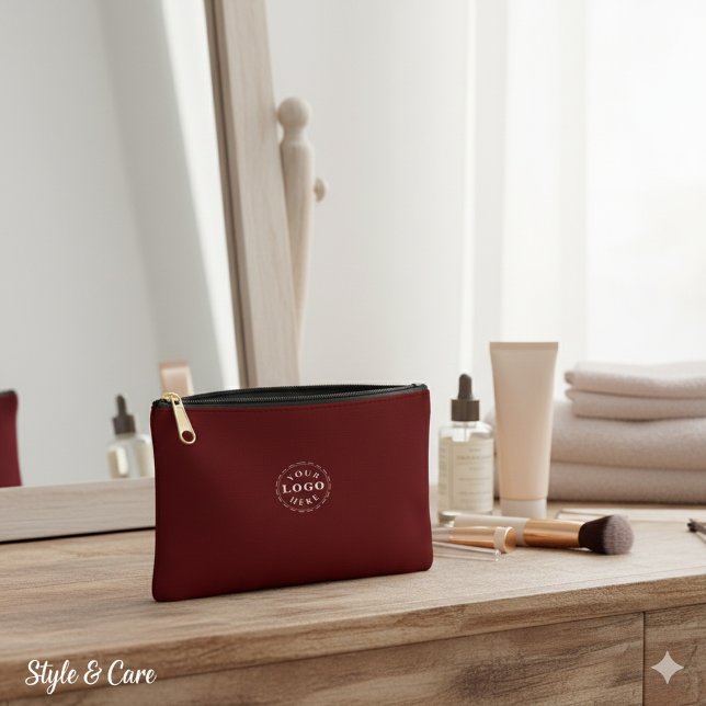 Bolsito Accesorio Pequeño Promote Your Brand Maroon Small Custom (Promote Your Brand Maroon Small Custom Accessory Pouch)