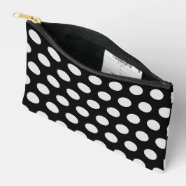 Bolsito Accesorio Pequeño Puntos de polka negros y blancos