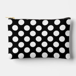 Bolsito Accesorio Pequeño Puntos de polka negros y blancos, patrón de punto 