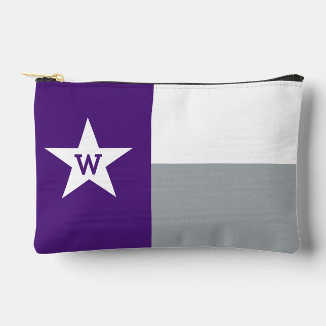 Bolsito Accesorio Pequeño Purple & Gray Texas Flag (Anverso)