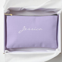 Purple Script Name Minimal moderno Travel Cosmetic