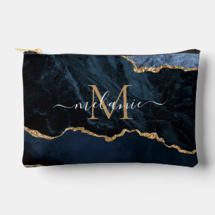 Bolsito Accesorio Pequeño Purpurina de oro azul de la marina Personalizado c