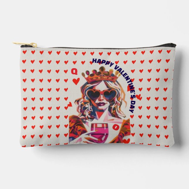 Bolsito Accesorio Pequeño Queen of Hearts Pop Art Spiral  (Anverso)