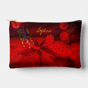 Bolsito Accesorio Pequeño Rain Dotated Red Print Cut Sew Bag