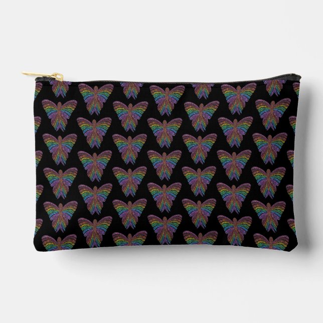 Bolsito Accesorio Pequeño Rainbow Butterfly (black) - Accessories Pouch (Anverso)