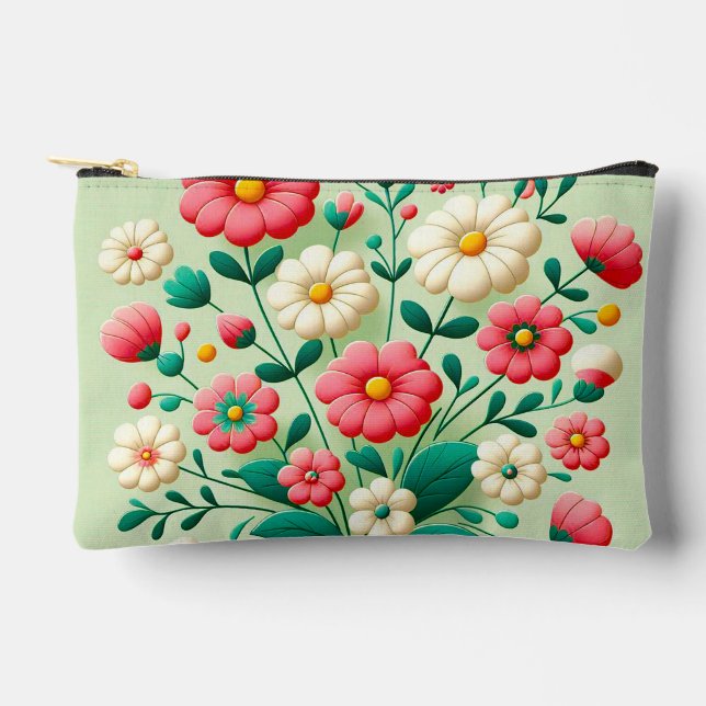 Bolsito Accesorio Pequeño Ramillete vibrante de flores 3d (Anverso)