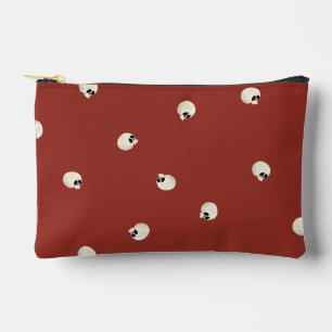 Bolsito Accesorio Pequeño Random Cute Kawaii Skull Dots red