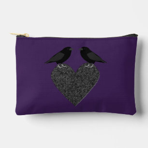 Bolsito Accesorio Pequeño Ravens góticas y patentado en el corazón negro