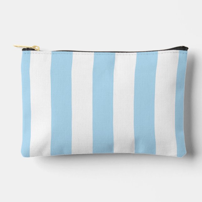 Bolsito Accesorio Pequeño Rayas azules, rayas blancas, patrón rayado (Anverso)