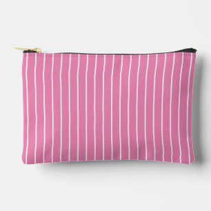 Bolsito Accesorio Pequeño Rayas Clásicas Rosadas y Blancas