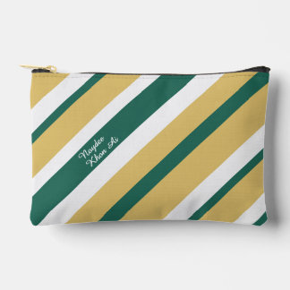 Bolsito Accesorio Pequeño Rayas de armonía líneas verde oro blanco (d)