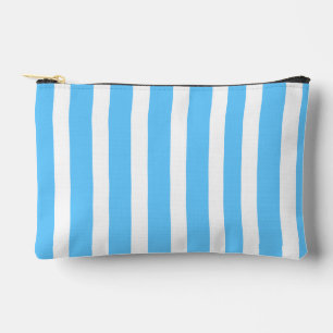 Bolsito Accesorio Pequeño Rayas de Cabaña Azul Claro y Blanco