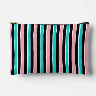 Bolsito Accesorio Pequeño Rayas en rosa negro y azul