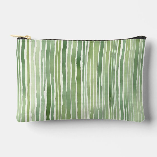 Bolsito Accesorio Pequeño Rayas Verdes  (Anverso)