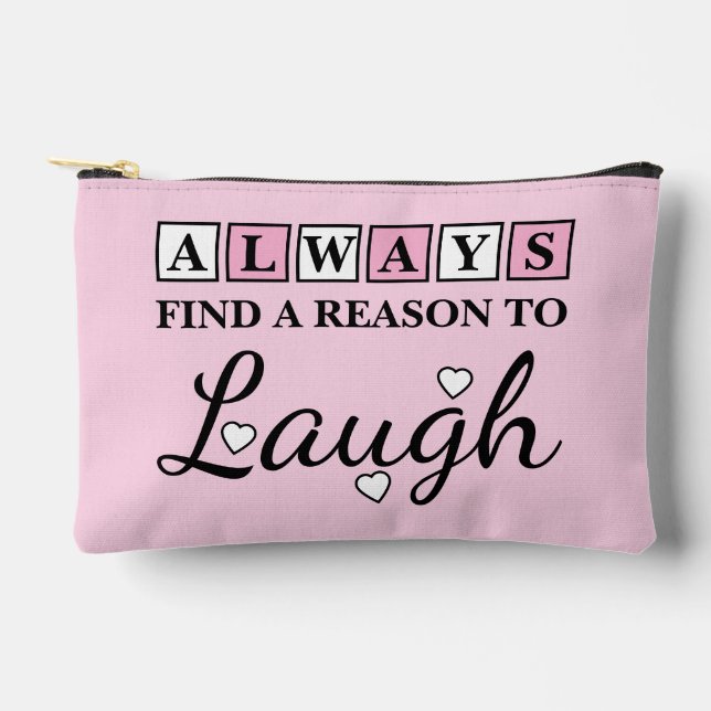 Bolsito Accesorio Pequeño Razón para reír blanco rosa (Anverso)