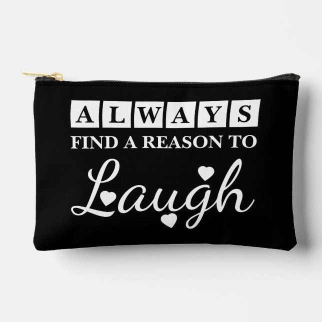 Bolsito Accesorio Pequeño Reason to laugh black white (Anverso)