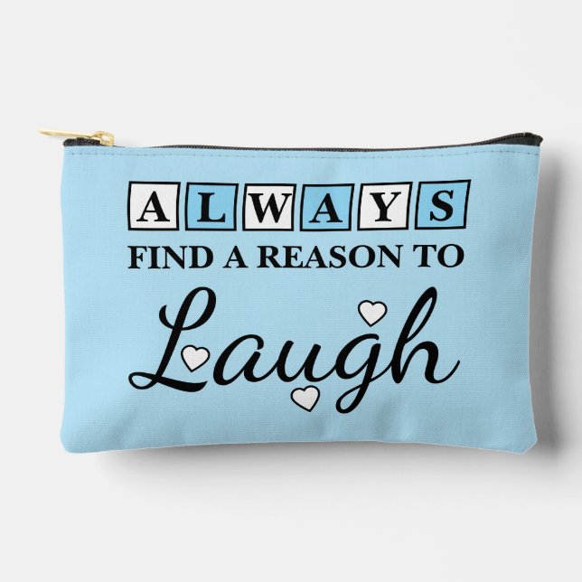 Bolsito Accesorio Pequeño Reason to laugh white blue (Anverso)