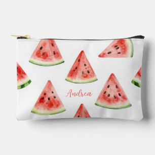 Bolsito Accesorio Pequeño Rebanada de sandía de acuarela personalizada