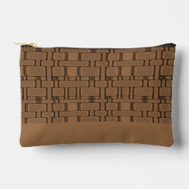 Bolsito Accesorio Pequeño Rectangle Pattern Neutral Coffee