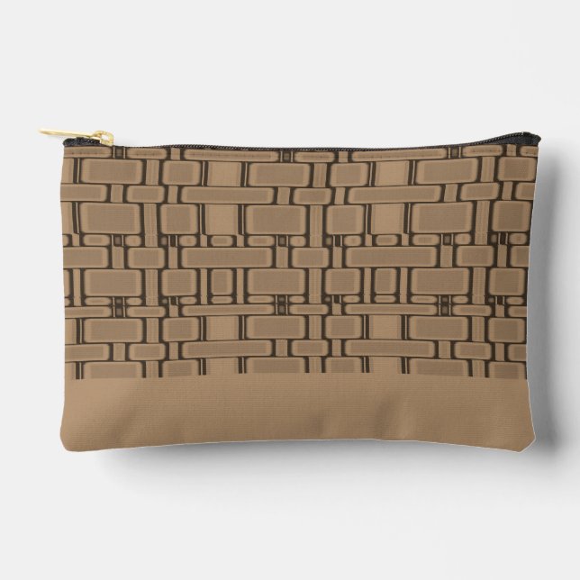 Bolsito Accesorio Pequeño Rectangle Pattern Neutral Tan (Anverso)