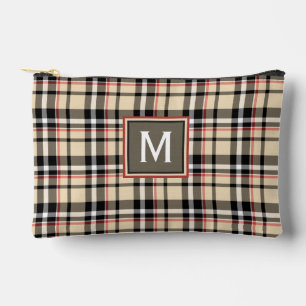 Bolsito Accesorio Pequeño Red Beige Tan Black White Scots Patrón de trenzado