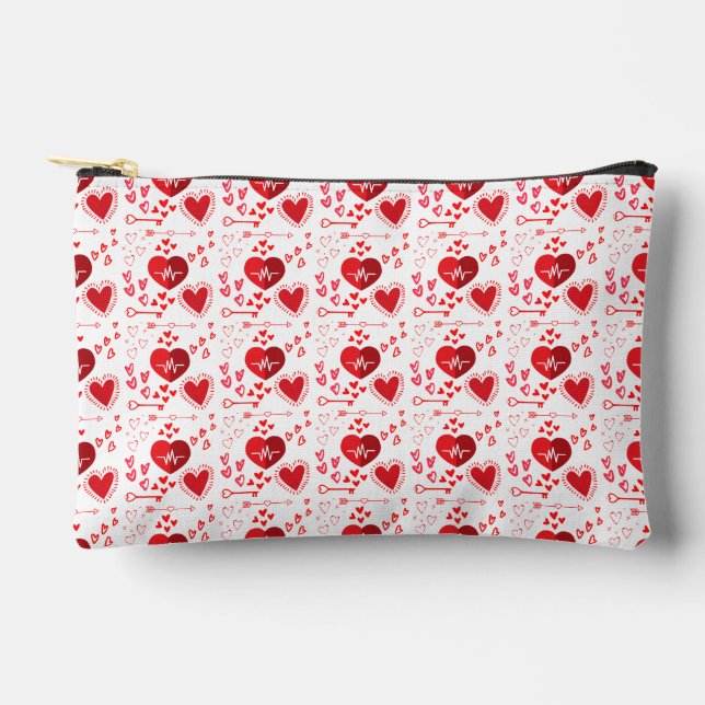 Bolsito Accesorio Pequeño Red love hearts cute (Anverso)