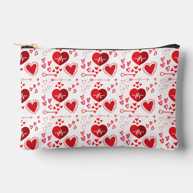 Bolsito Accesorio Pequeño Red love hearts cute (Anverso)