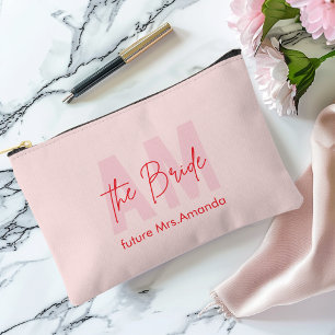 Bolsito Accesorio Pequeño Regalo de Novia Rosa Sonrojo   Nombre Personalizad