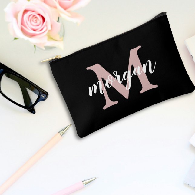 Bolsito Accesorio Pequeño Regalo de Novias Monogramadas Cute Girly | Negro (Subido por el creador)