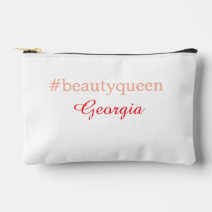 Bolsito Accesorio Pequeño Reina de la belleza hashtag rojo claro agregar nom