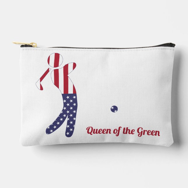 Bolsito Accesorio Pequeño Reina del Verde | Jugador de golf Bandera American (Anverso)