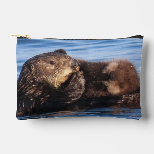 Bolsito Accesorio Pequeño Relaxing Sea Otter Pup and Mom (Anverso)