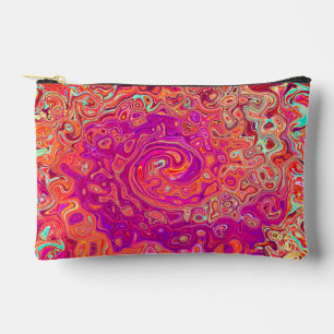 Bolsito Accesorio Pequeño Remolino de mármol púrpura y coral abstracto retro