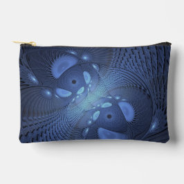 Bolsito Accesorio Pequeño Resumen moderno Arte Fractal Dusk Azul trendy